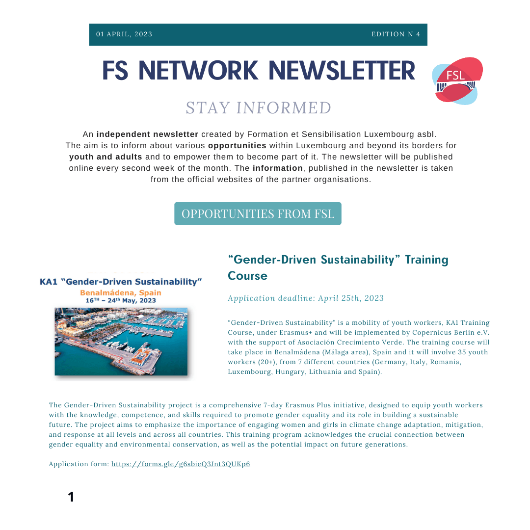 FS NETWORK NEWSLETTER – April